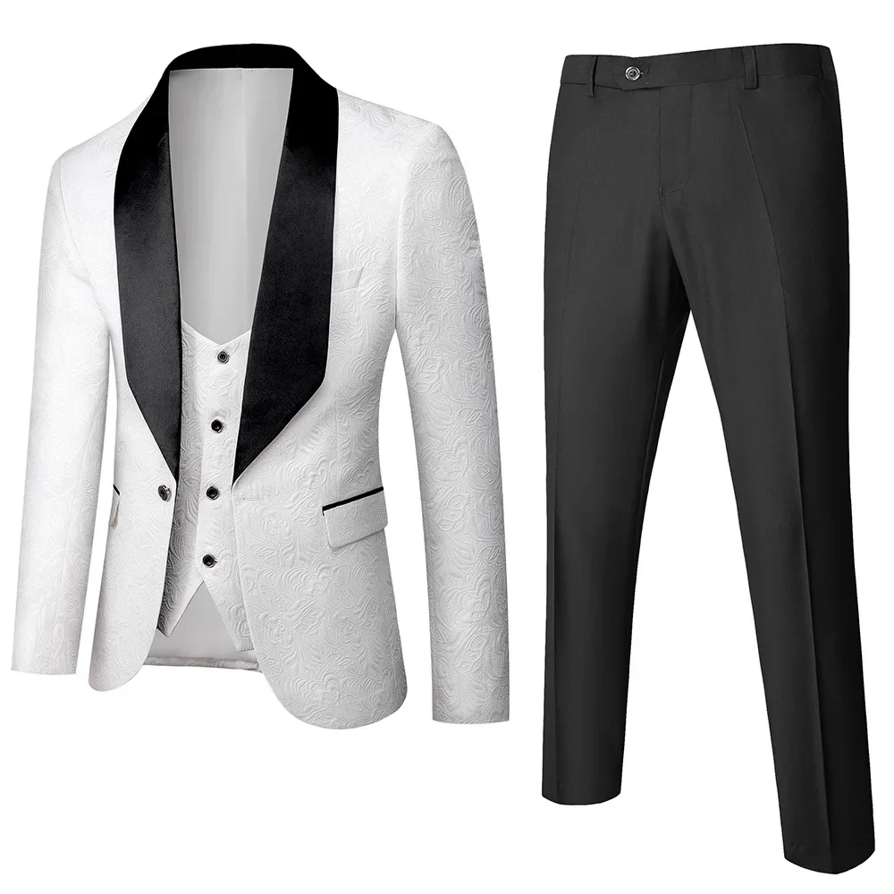 

2023 Autumn New Men's Business Casual Suit Set Men's Wedding and Groom Dress Hall Slim Fit Suit