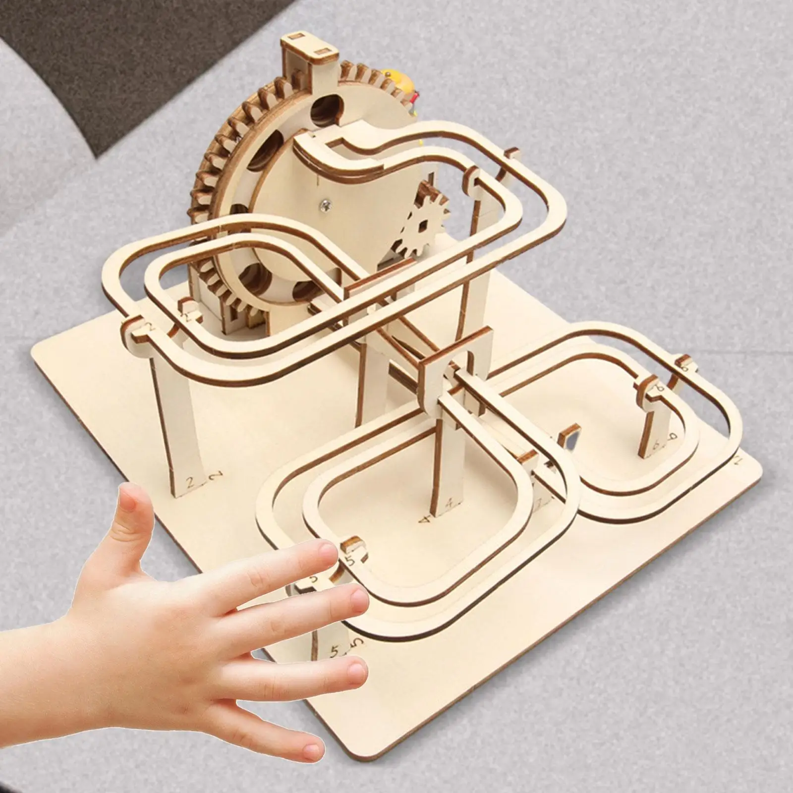 Kit di costruzione di modelli di corsa in marmo fai-da-te Puzzle meccanici di Puzzle in legno 3D per