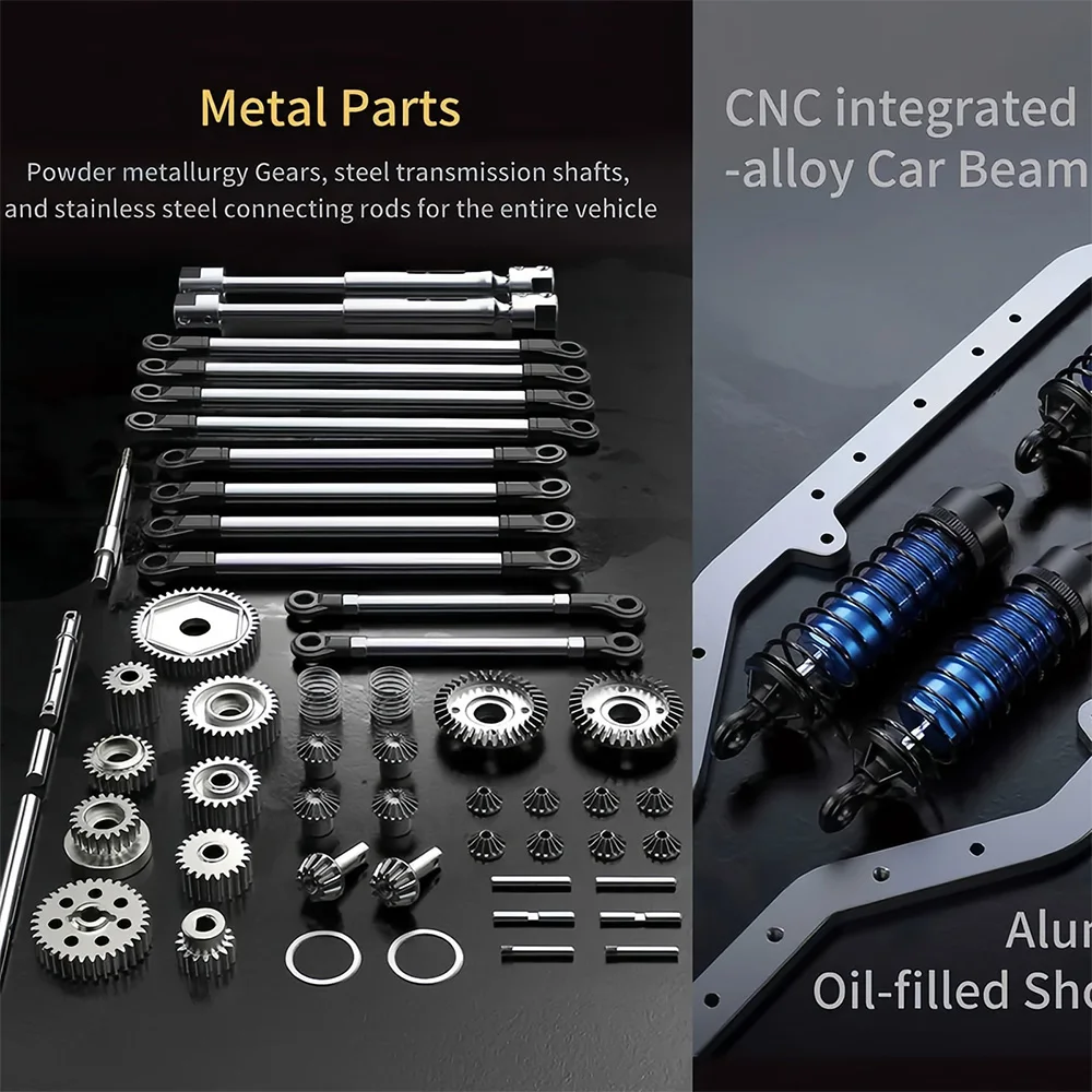 1/8 MJX H8H V2 Upgraded RC Car Brushless Climbing Vehicle 8CH Simulation With Light Differential Lock APP Programing RC Crawler