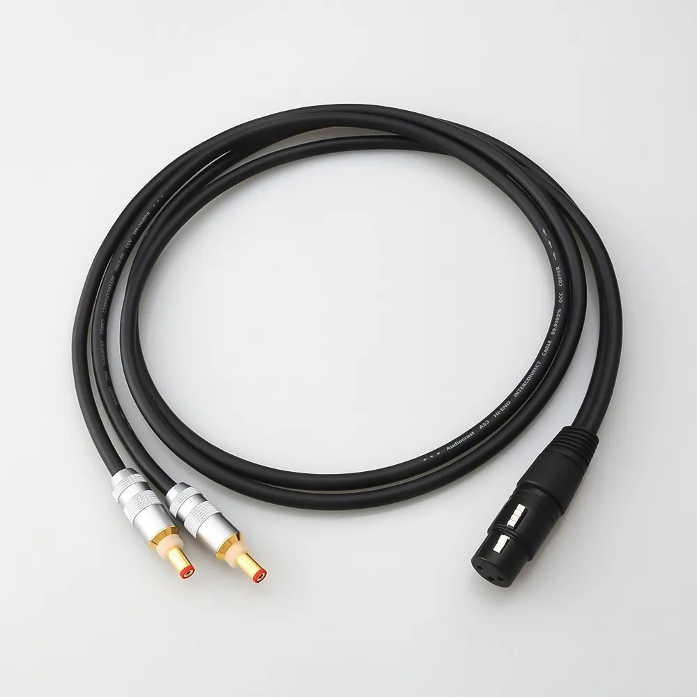 Audiophile Grade OFC Copper 3 Pin XLR Female To Dual DC 2.5mm Y Splitter Power Cable For HDPlex Linear Power Supply