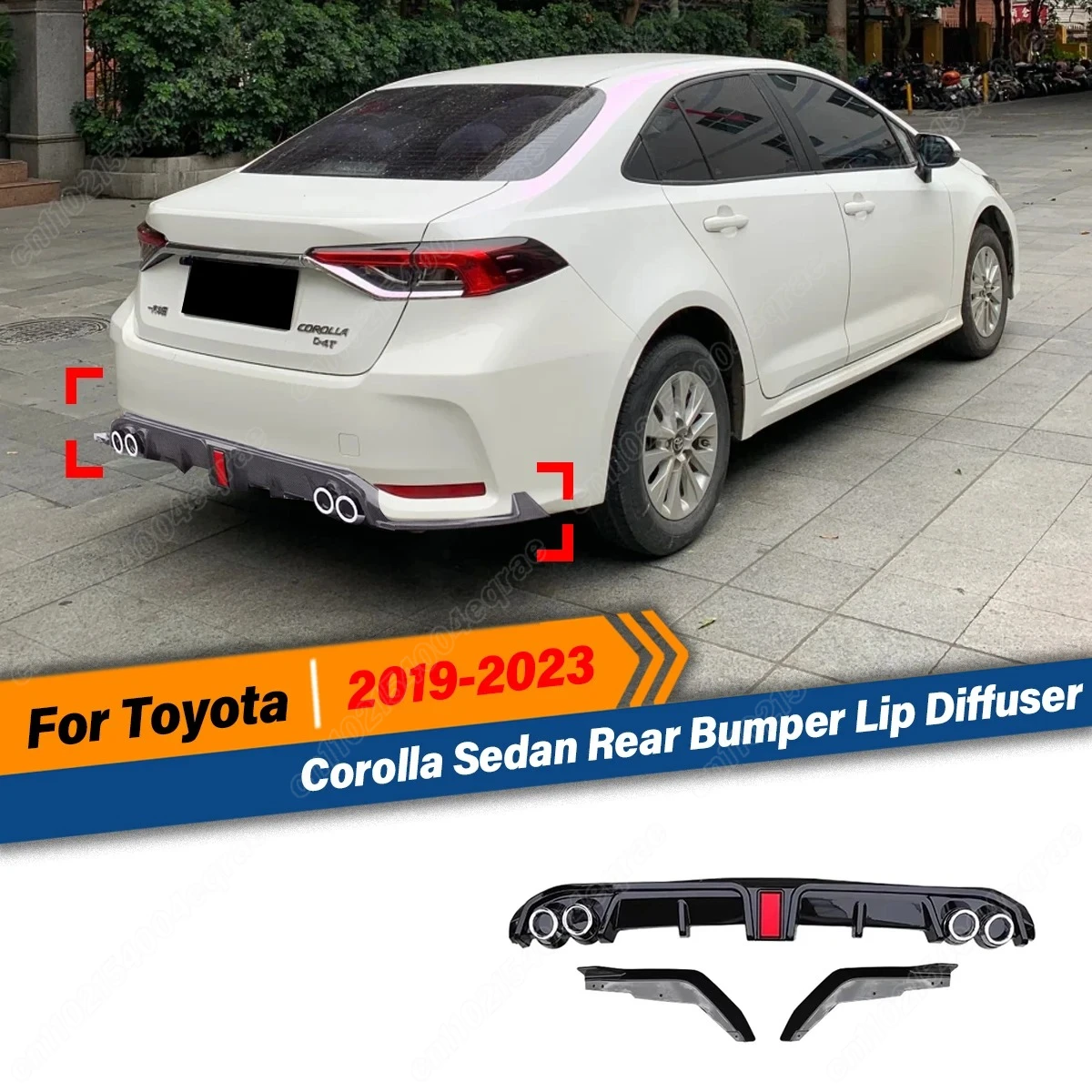 

Для Toyota Corolla 2019 2020 2021 2022 2023, задний диффузор, комплект кузова автомобиля, спойлер для губ, салон, бампер, пластиковый сплиттер, аксессуары