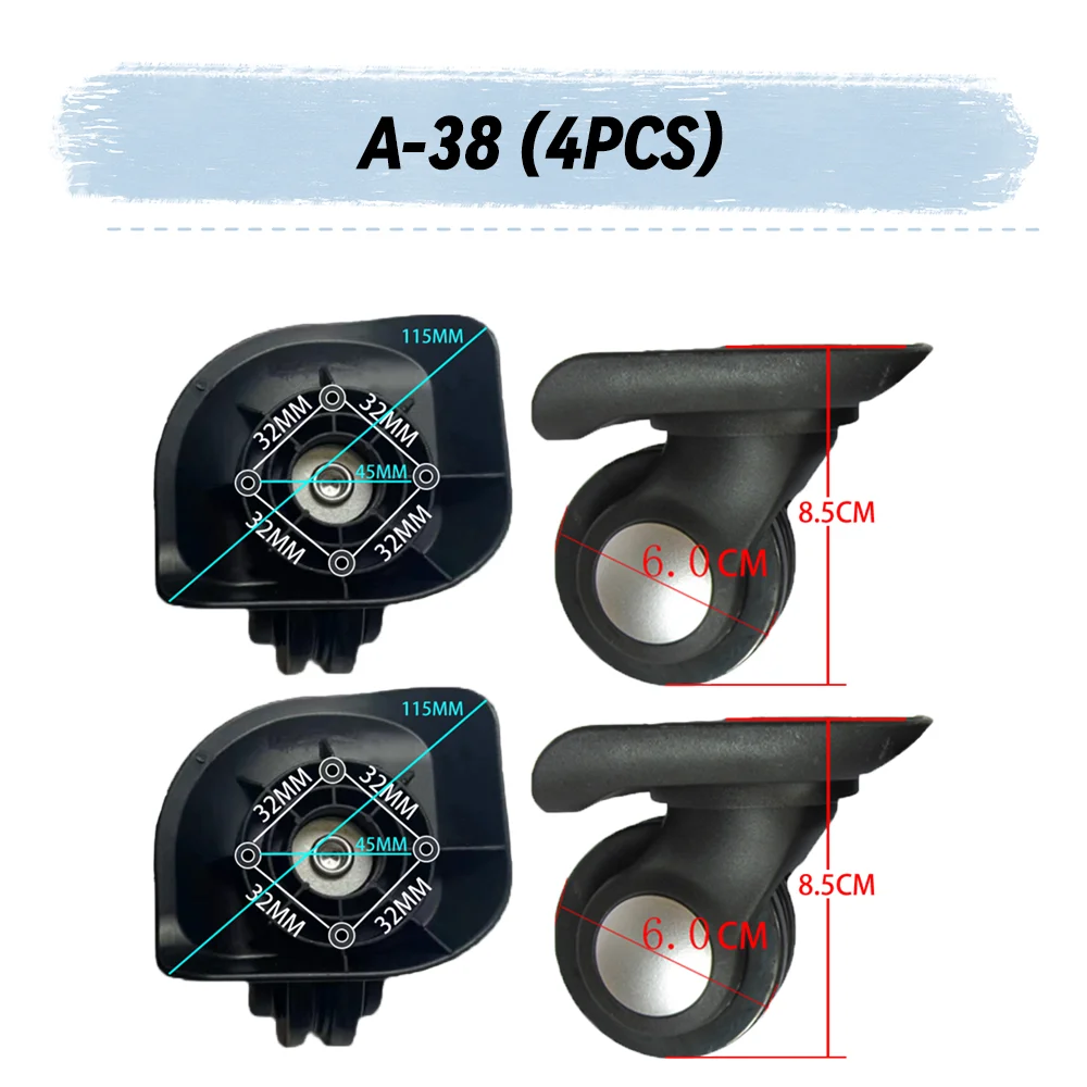 For Hongsheng A-38 Universal Wheel Replacement Suitcase Rotating Smooth Silent Shock Absorbing Wheel Accessories Wheels Casters