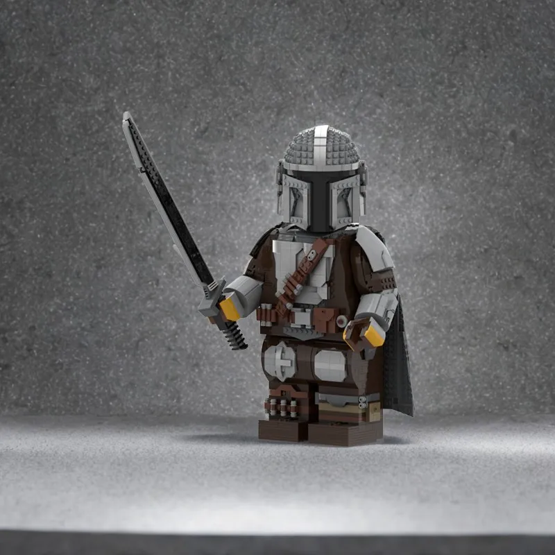 

2174-Piece Customizable "Mandalorian" Brick Model, Compatible with Official Helmet, Intricate Armor Details Rebrickable +3