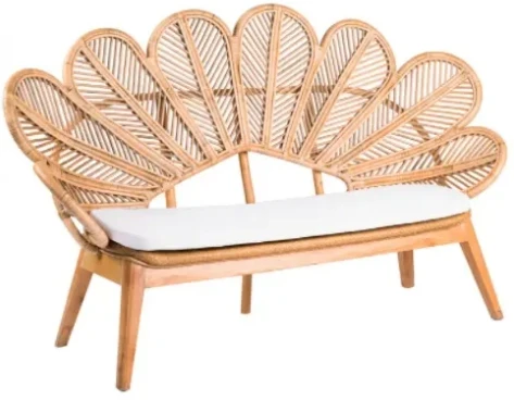 Outdoor Natural Bamboo Rattan Flower Lounge Furniture Popular Rattan Wicker Flower Chair Wedding Event Flower Rattan Chair