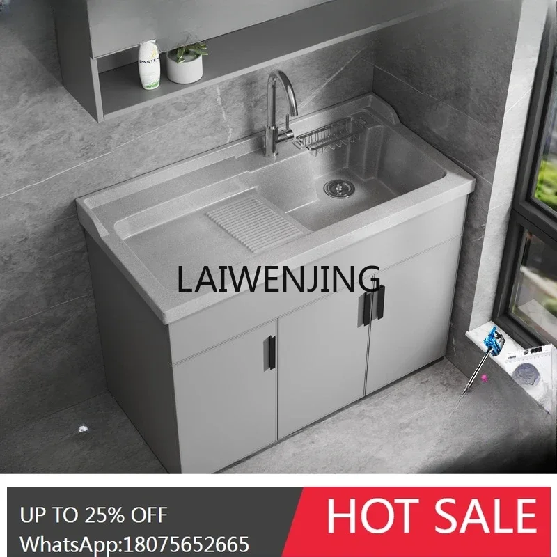 space aluminum laundry cabinet with washboard balcony cabinet customization