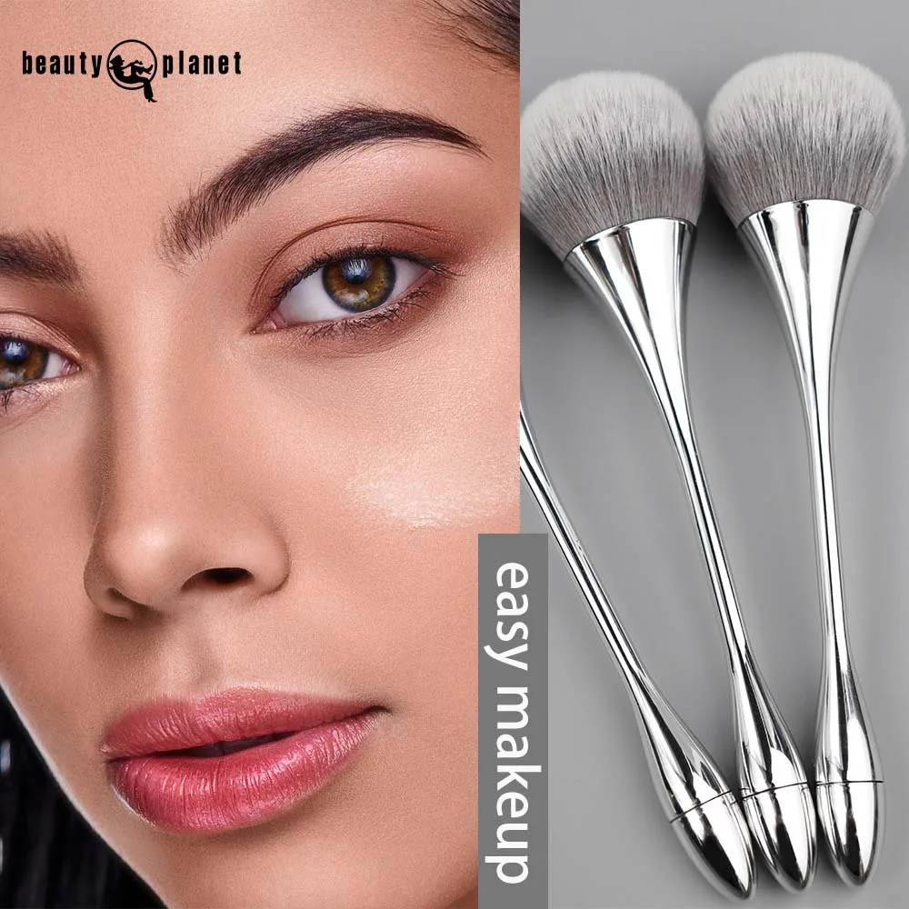 tikelen van grote losse poederblush foundation markeerstiftborstel voor dagelijkse make-up Zacht haar Make-up Comestic Tools Gegalvaniseerde staaf