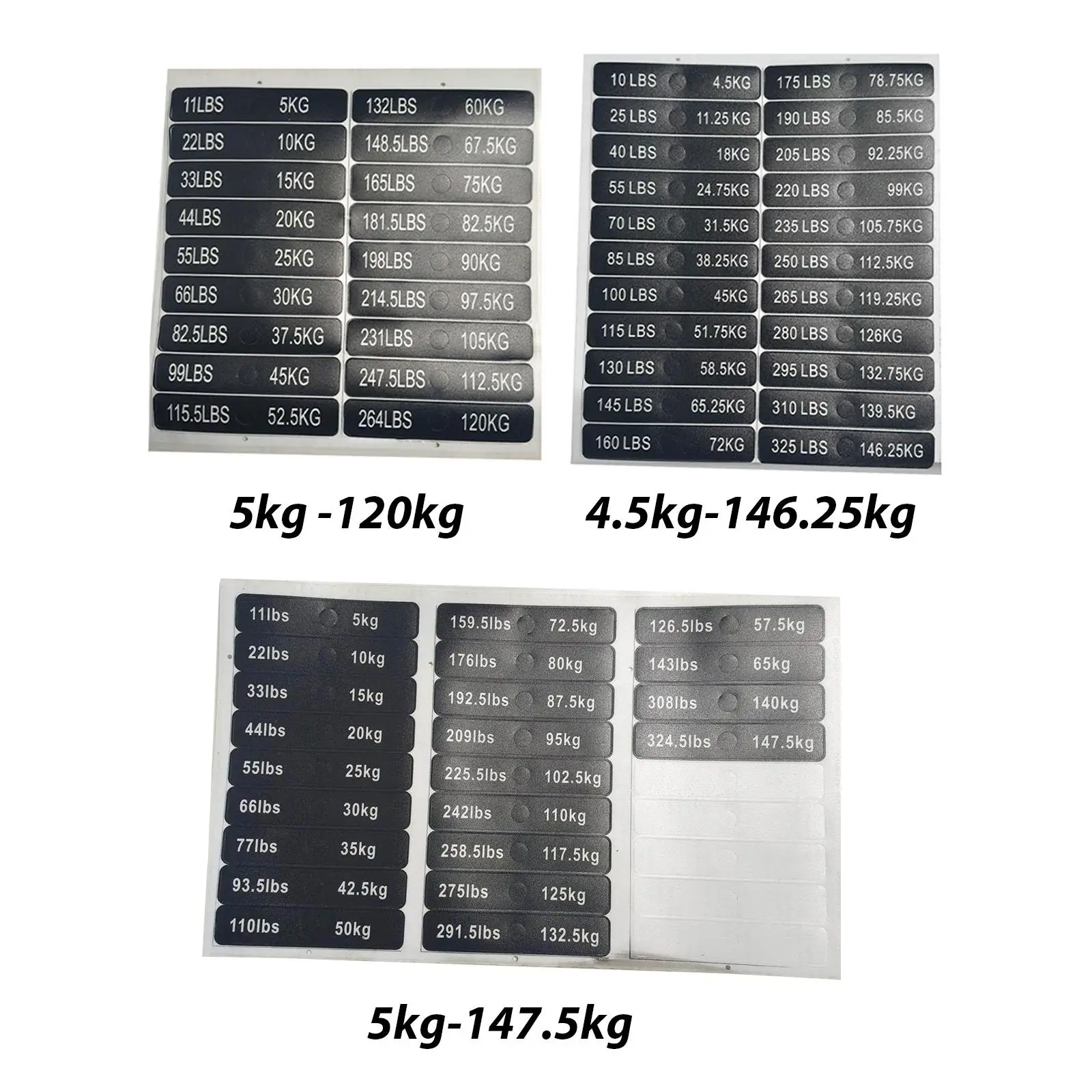 Weight Plate Sticker Black PVC Label Number Set for Fitness Equipment Identification and Home Gym Accessories