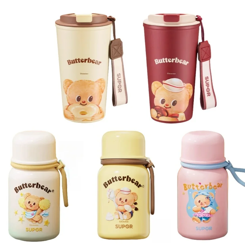 

Butter Bears Vacuum Cup Student Sports Kettle 2025 New High-capacity Stainless Steel Water Bottle Holiday Gifts & Boys and Girls