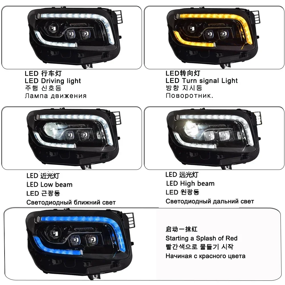 For Benz GLB X247 W247 GLB200 GLB260 Car Head Lamp Assembly Upgrade to NEW Dynamic Turn Signal Brake Car LED Headlight 2020-2024