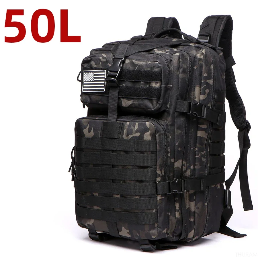 Thuram 25L/50L Robustes Nylon Wasserdicht Taktische Sport Trekking Angeln Jagd Camping Wandern Tasche Rucksack Outdoor Rucksäcke 10