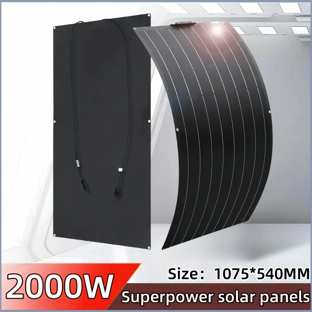 2000W-4000W Flexibles Monokristallines Solarmodul Hocheffizientes 12V Batterieladegerät für Zuhause, Wohnmobil, Boot & Camping