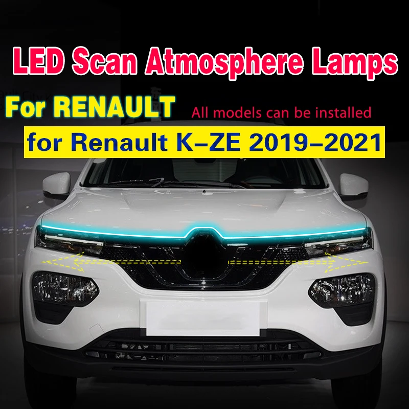 

1pcs Car LED DRL Daytime Running Light Waterproof Flexible Strip Headlight Lights 12V With Start Scan For Renault K-ZE 2019-2021