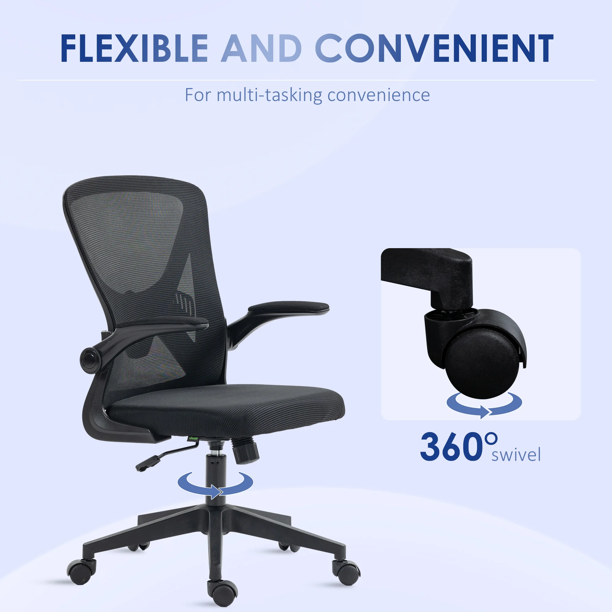 Mid-Back Ergonomic Mesh Swivel Home Office Task Desk Chair W/Lbar Support