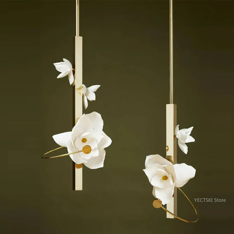 

Lotus New Chinese Modern Bar Restaurant Light Nordic Decorative Bedroom Bedhead Pendant Light