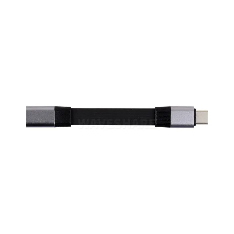 Waveshare USB4 V2.0 Full-featured Type-C Short Extension Cable, 80Gbps Data Transfer, Supports 90° Bending, Flexible TPE Jacket