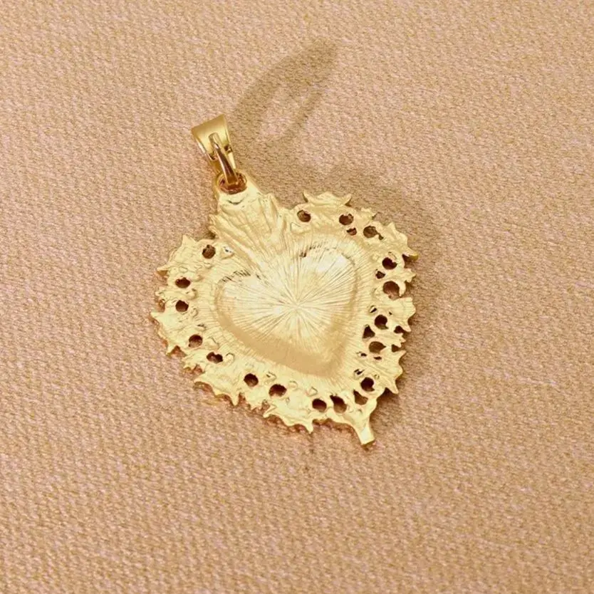 1 Piece Matte Golden Large Hollow Open Hearts Charms Pendants for Necklace Jewellery Making Accessories