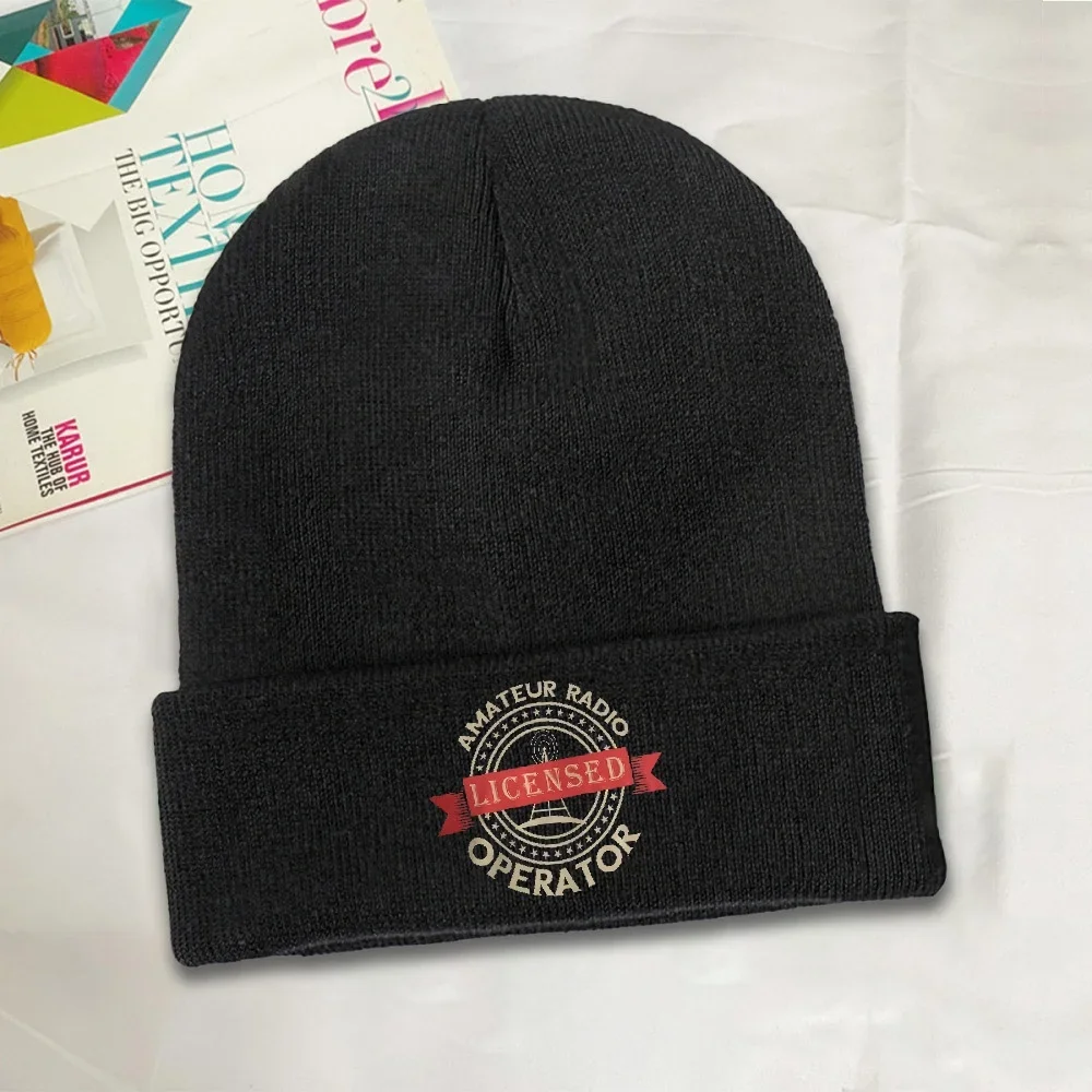 2026 1pc Licensed Amateur Radio Operator Beanie Hats Hip Hop Caps Female Male Gym Skullies Beanies Winter Graphic Elastic Beanie