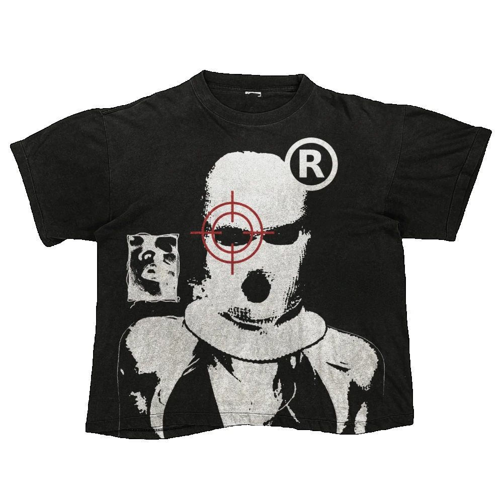 

2024 new R-Rated Top T-shirts Plan Sket Illustration Men Summer Cool T Shirt Black Fitness Tees For Male