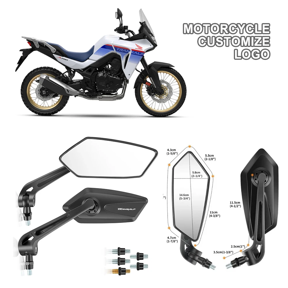 HD Motorcycle Mirrors Convex 18-32mm 360° Vibration Dampening For Honda TRANSALP XL750 XL600 XL650 XLV 600 650 700