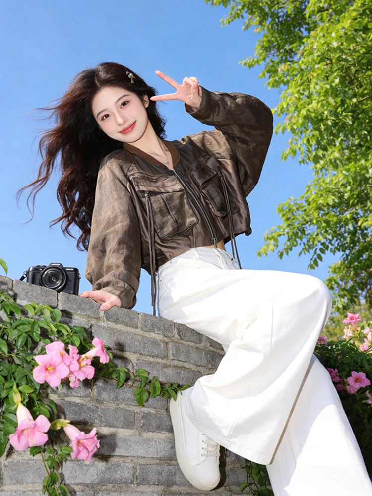 

Корейская женская дышащая ветрозащитная куртка с защитой от солнца, весна 2026, новый дизайн, повседневная рабочая одежда на молнии