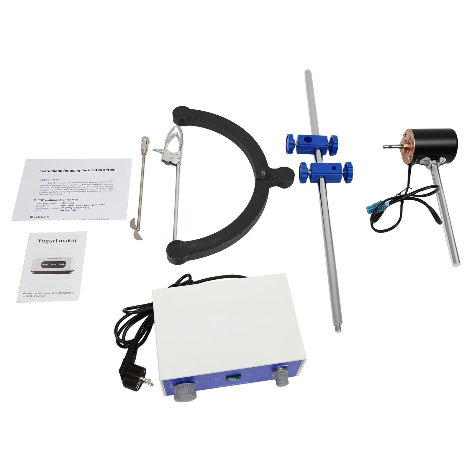 Kép 4: Professzionális 60W Elektromos Agitátor - 2.2 gallons kapacitású, 0-2800rpm, 0-120 Min Időrelé, ABS & Bevasal, Laboratórium Keverőpult vel Ácskapocs