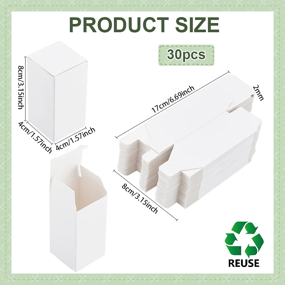 30pcs White Gift Small Paper Boxes Mini Cardboard with Lid Favor Kraft Gift Wrap for Treat