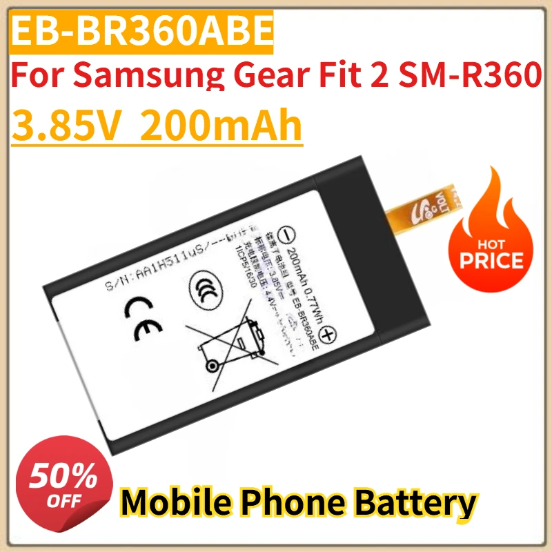 

New 3.85V 200mAh Watch Battery EB-BR360ABE for Samsung Gear Fit 2 SM-R360 Smart Watch Replacement Battery