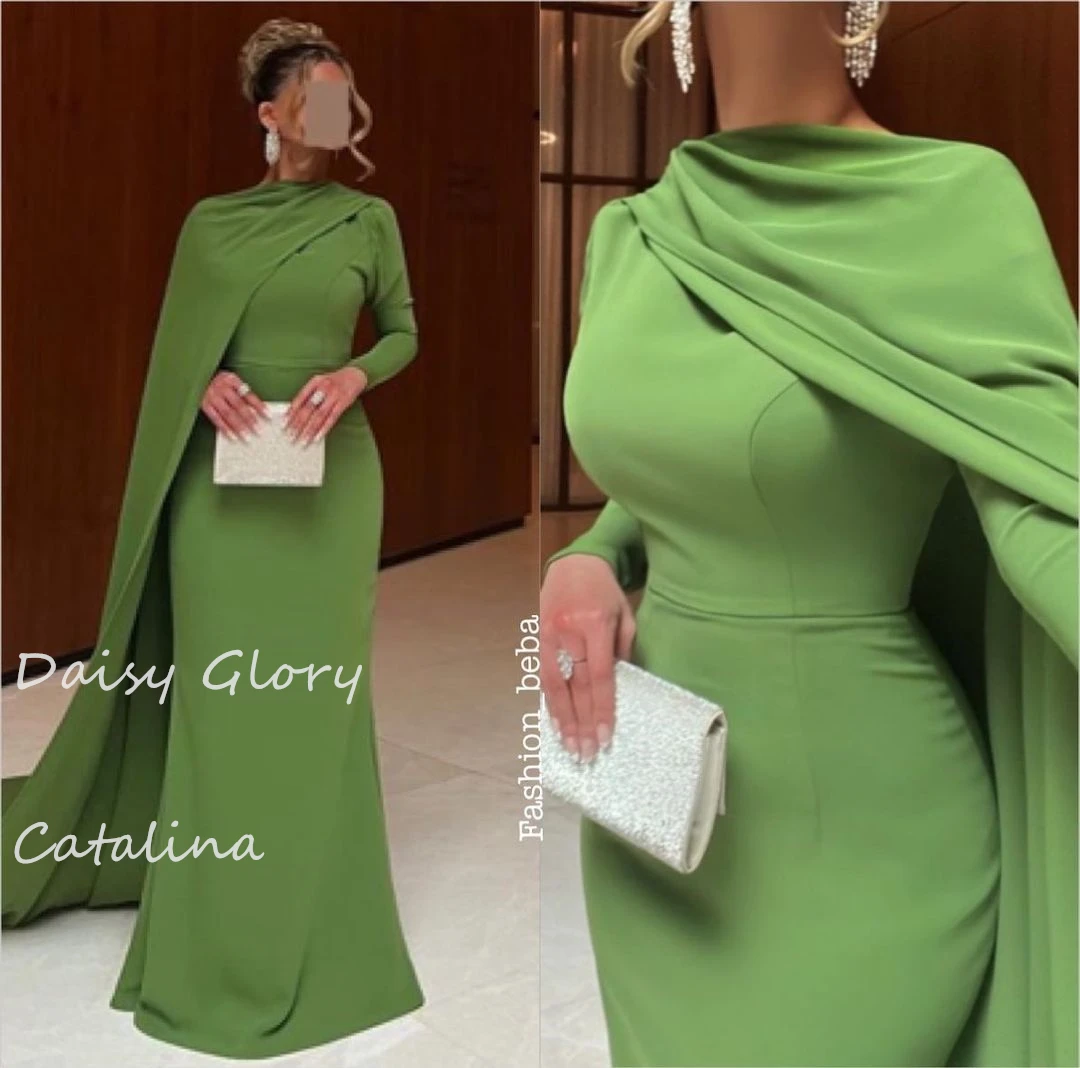 Green Strapless Evening Dresses Wedding Party Dress Elegant Prom Dress Cap Straps Saudi Arabia Formal Occasion Dresses 2024 New