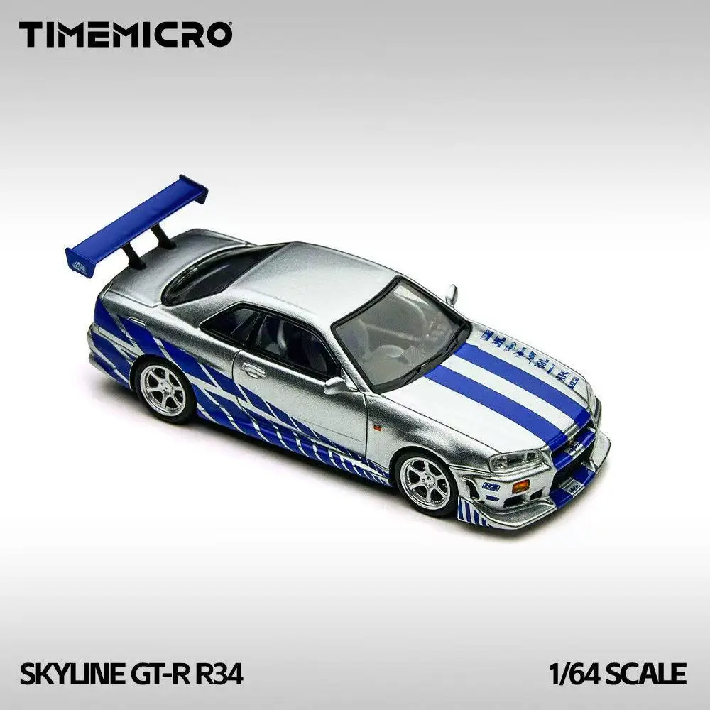 

TM 1:64 Speed & Thrill Movie Edition Paul Nissan GTR 34 Simulation Alloy Car Model Collection