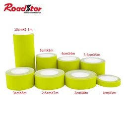 Roadstar Fluorescent Yellow Self-Adhesive Reflective Fabric Warning Tape Stick on Car Clothes Bag DIY Cutting Road Safety