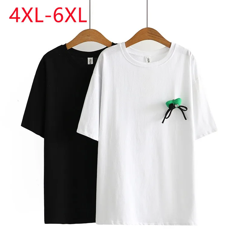 

Large women's summer new slim loose love Brooch short sleeve Plus Size T-shirt 4XL 5XL 6xl