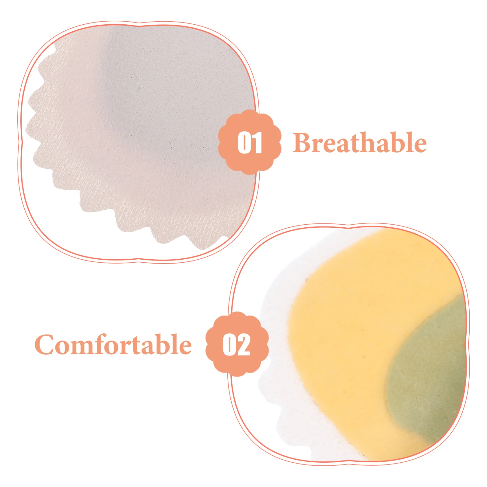 2Pairs High Heels Insoles Cork Material Dry Wood Texture Shoe Inserts Women Non-Slip Comfortable Walking Support Absorption