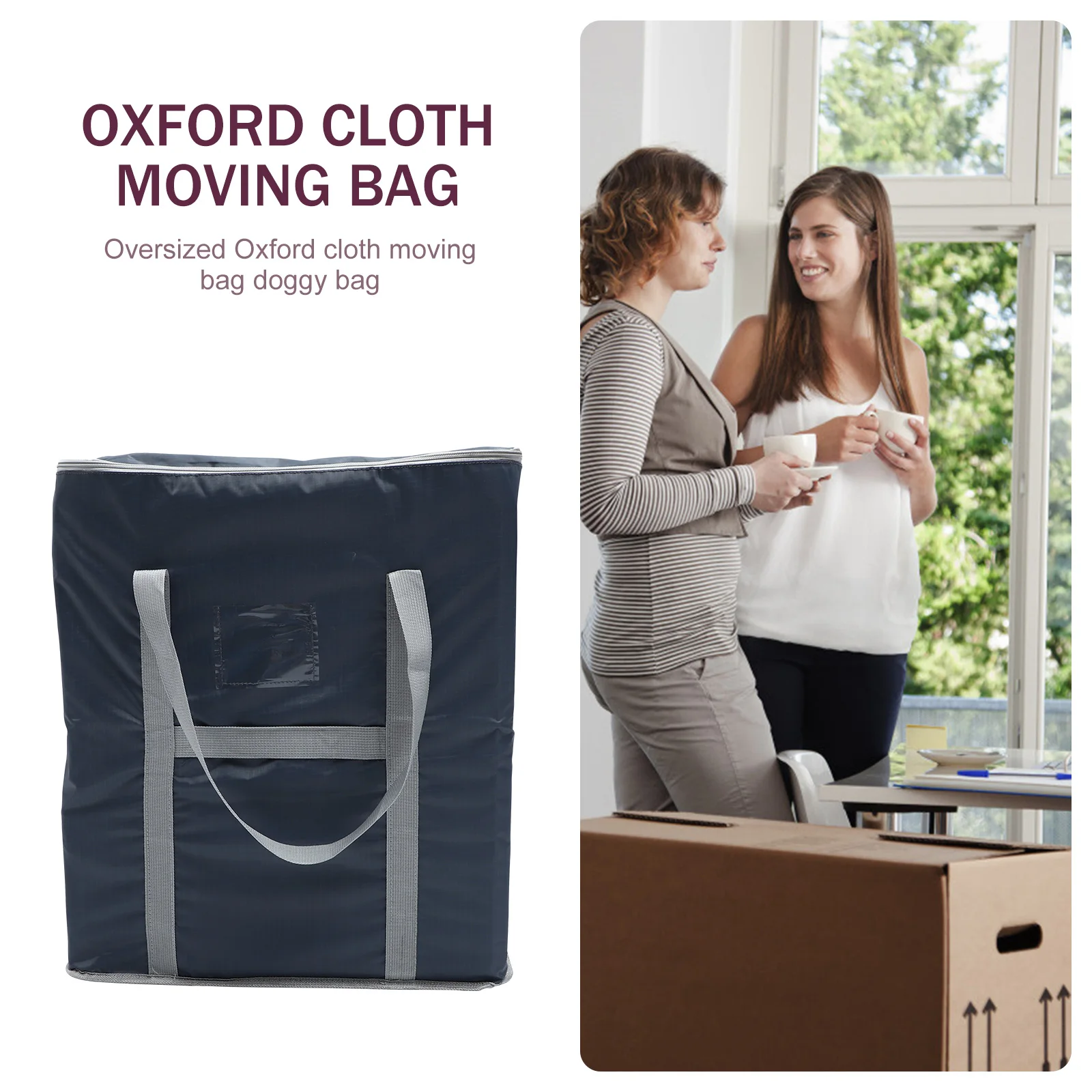 

3pcs Moving Bag Oxford Cloth Heavy Duty Waterproof Zippered Storage Pouch Packing Luggage Garment Bedding Quilt Clothes