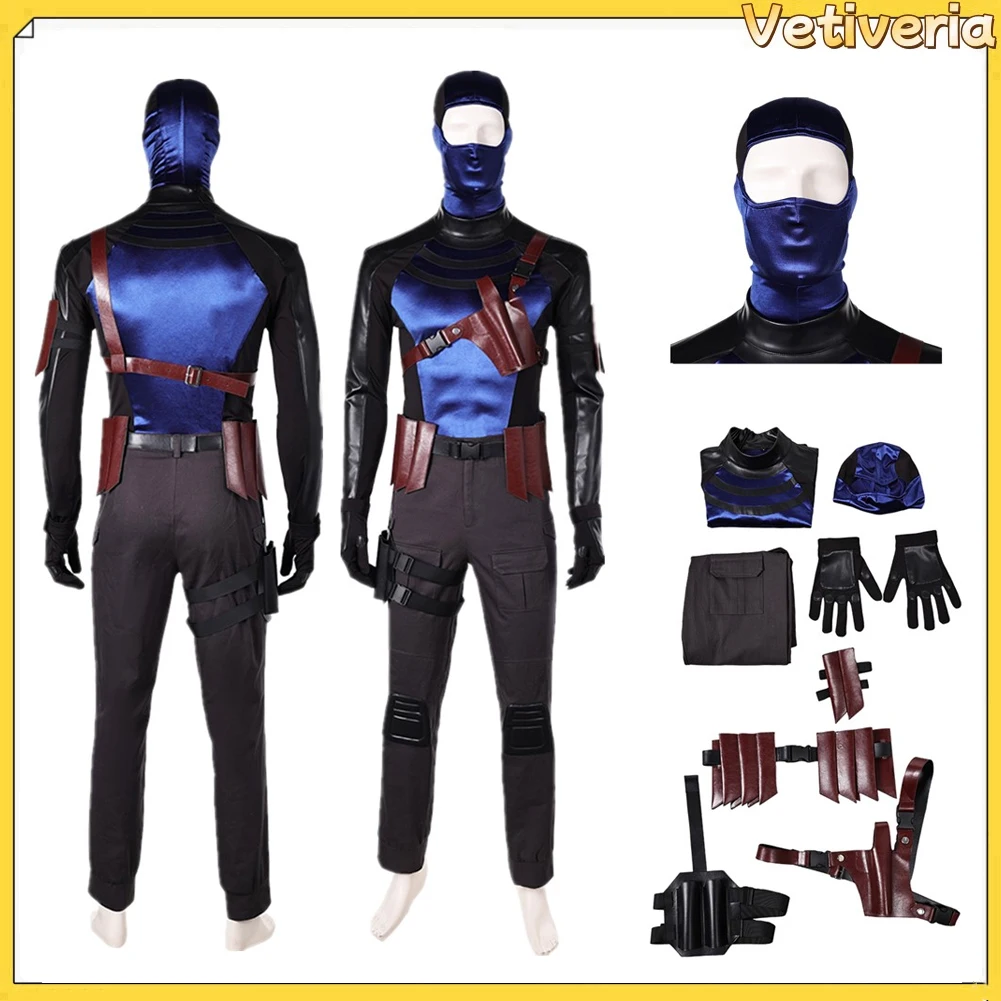 Fantasy Cosplay Costume Adult Bullseye Jumpsuit  Men Mask Bodysuit for Male Daring Devil Villain Halloween Carnival Party Suits