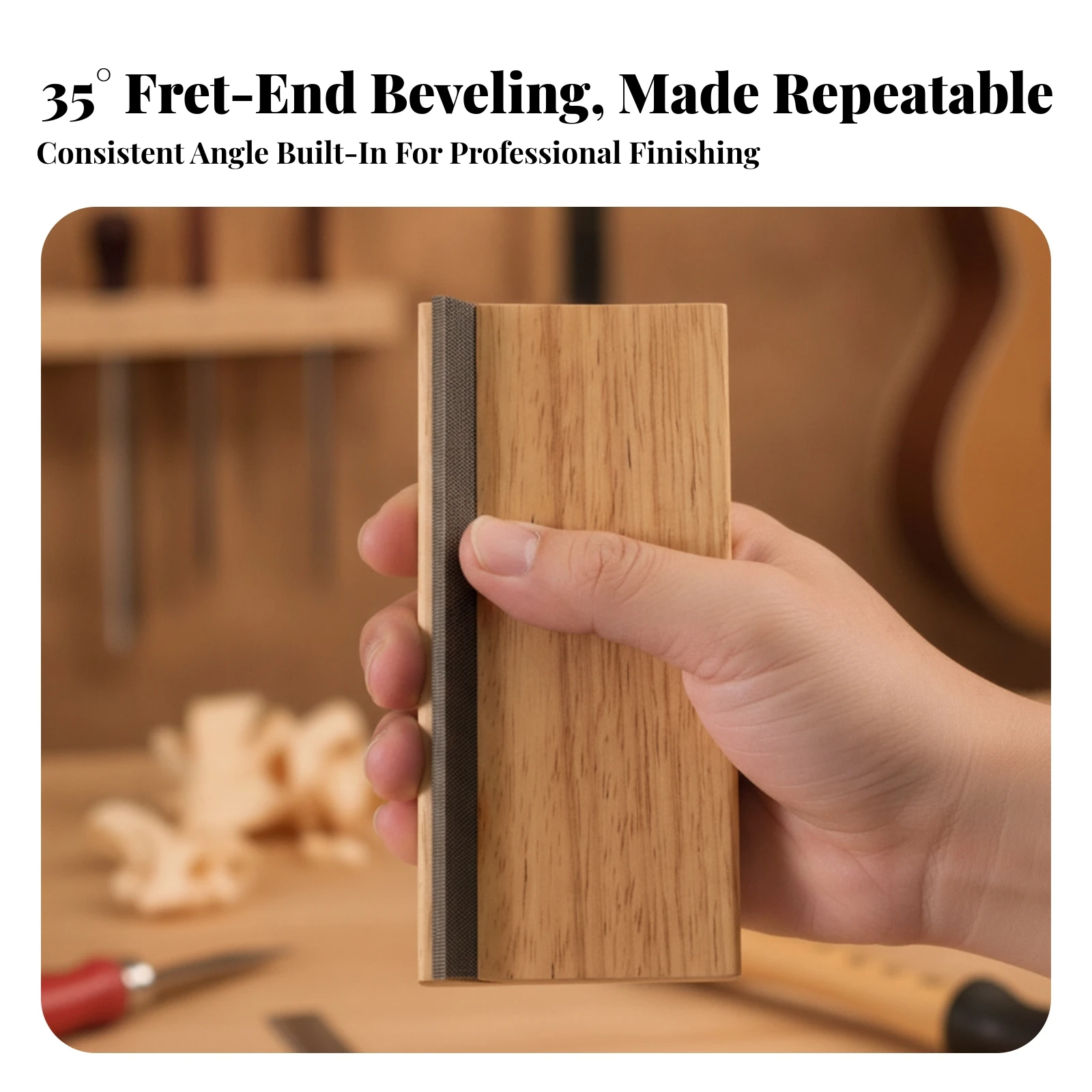 Fret End Beveling File Universal Fret Beveling File Tool Compact Rust-Resistant for Luthiers, Workshop