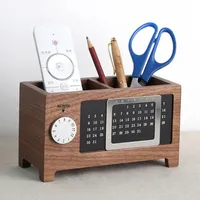 OrganizerHolder Remote Storage Pen Pencil Desktop Calendar Creative Stationery Control Wooden Multifunctional Box
