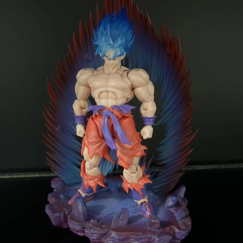 E&C EC World King Fist Dragon Ball SHF Goku Super Saiyan Blue Clothes Battle Loss 3.0 Physical Moveable #2