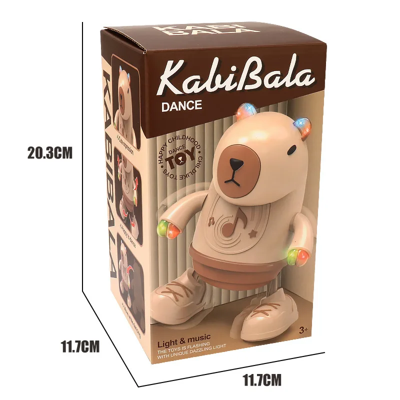 Elektrisches Capybara-Tanzspielzeug mit Musik und Beleuchtung, schwingende Hände, singende, langlebige, interaktive Tierfigur für Kinder