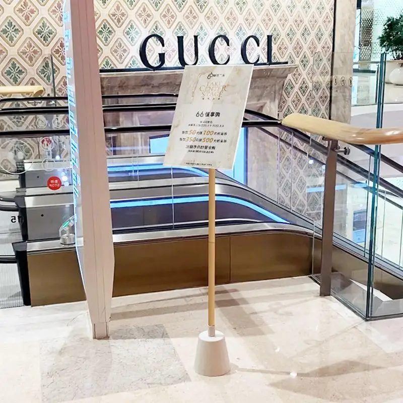 Floor Type Simplicity Wooden Poster Menu Price Display Stand Mall Promotion Billboard Advertising Publicize Sign Vertical Stand