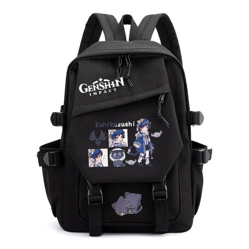 

29×42×13cm Black White Blue Green Pink, Genshin Impact, Student Kids Teens School Bags, Anime Backpacks Girls Boys