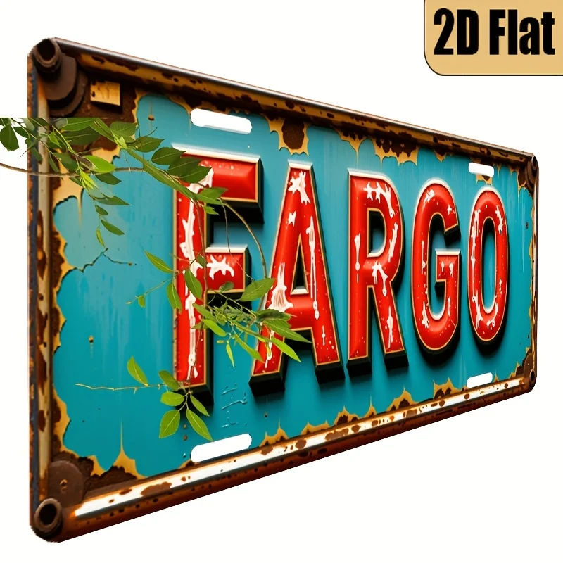 1pc Vintage Turquoise & Red Retro License Plate - 6x12 Inch (15x30cm) Fit Fake ID Tag for, Walls, Farmhouse Decor - Polished Alu