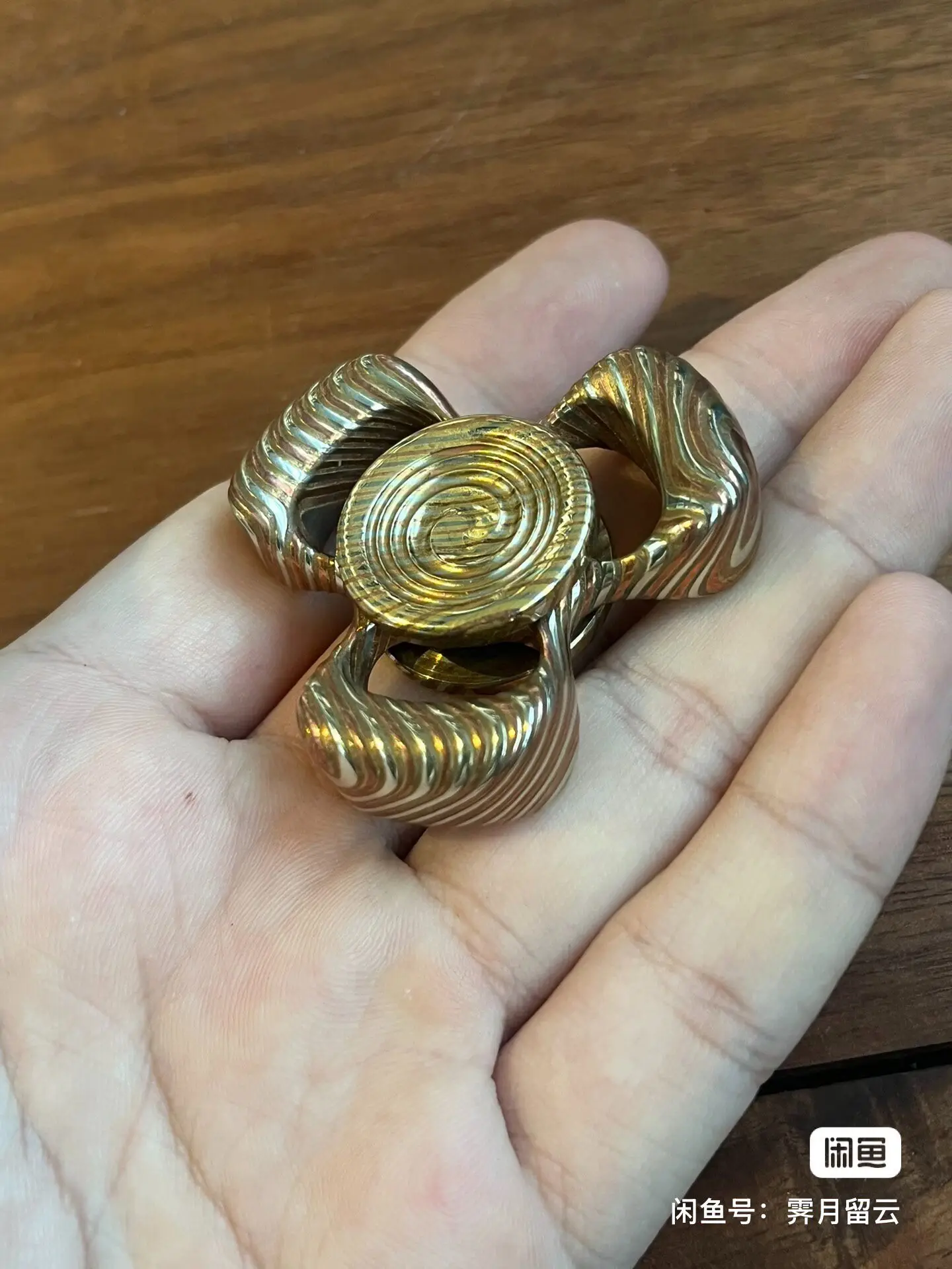 Used EDC [Lock Only] Rare Spiral Pattern Copper Horse Lock EDC Fingertip Gyro Accessories Push Card Push Egg Non-Asia Pacific
