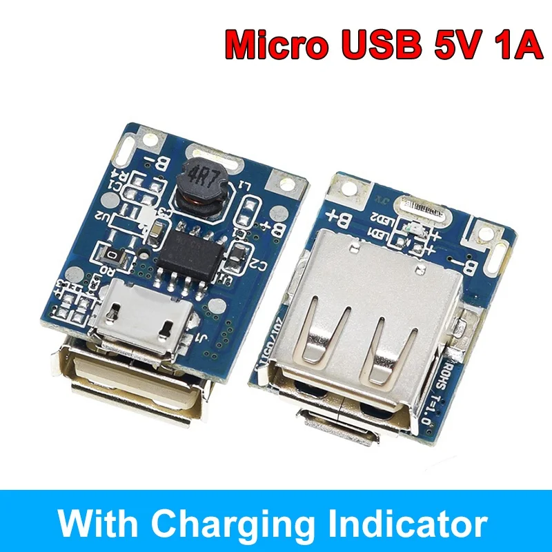 DIYTZT USB-C/Micro USB 5V 1A 2A 3,1A Mobile Power Bank Motherboard Boost Converter Step-Up Power Modul mit Reverse Schutz