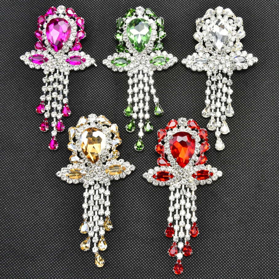 Image of Neue Frauen Kristall Teardrop Quaste Anstecknadeln Vintage Strass Brosche für Anzug Kleid Hochzeit Geburtstag Party Geschenke