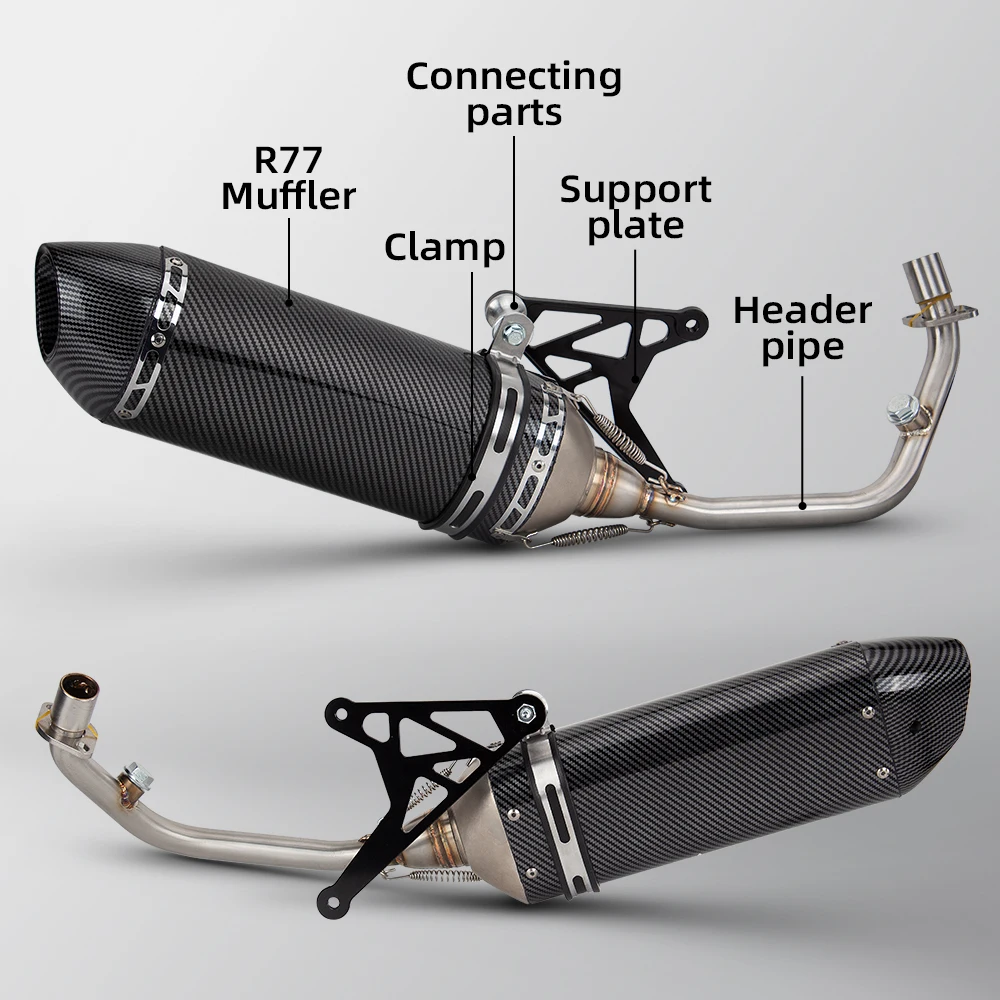 كاتم صوت الدراجة النارية R77 مع سكوتر DB القاتل العادم للهروب لفيسبا سبرينت 125 سبرينت 150 برينسا 125 برينا 150 3 فولت 14-24 #2