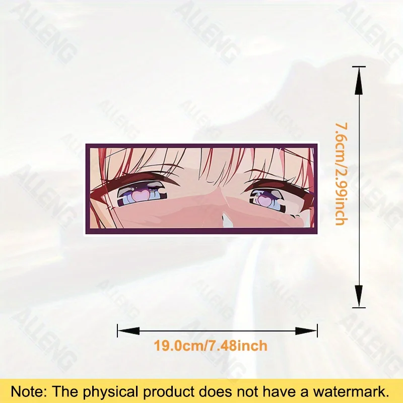 Anime Girl Heart Eyes Vinyl Decal Waterproof Cute Graphic Sticker Fit Car Exterior Motorcycle Helmet Decor