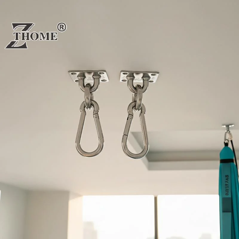 2 Set Stainless Square Heavy Duty Ceiling Wall Mounted Hook For Yoga Swings Hammocks Hardware