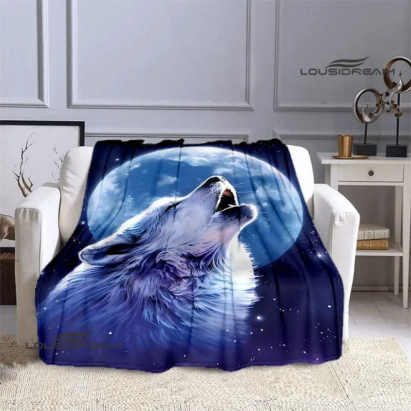 3D Wolf Printed Blankets Fashion Picnic blanket Warm Flannel blankets Home bed linings blankets for beds Birthday Gift