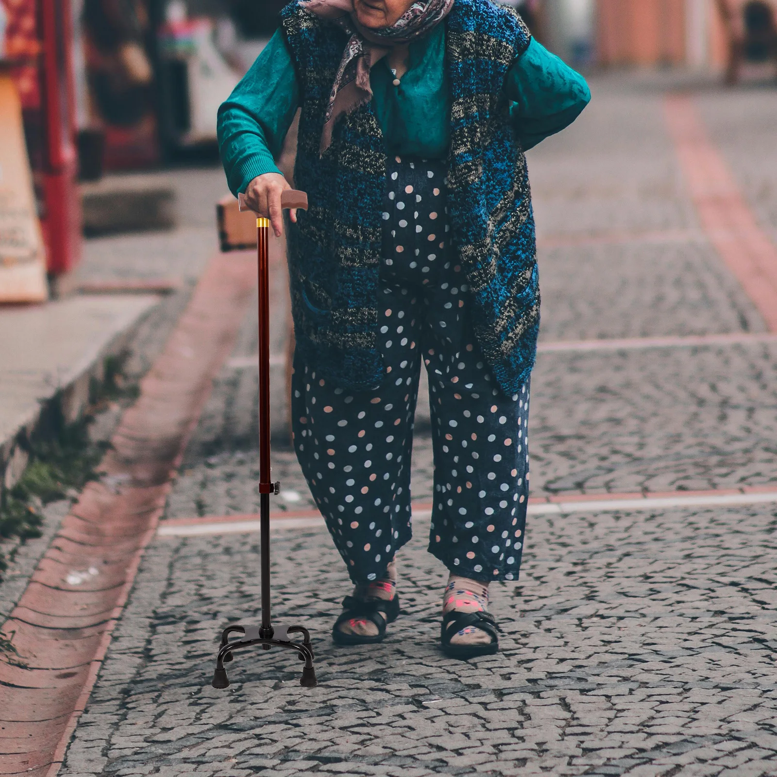 

Detachable Aluminum Alloy Walking Stick Nonslip Hiking Pole for Elderly Adjustable Trekking Pole Portable Outdoor Mountaineering