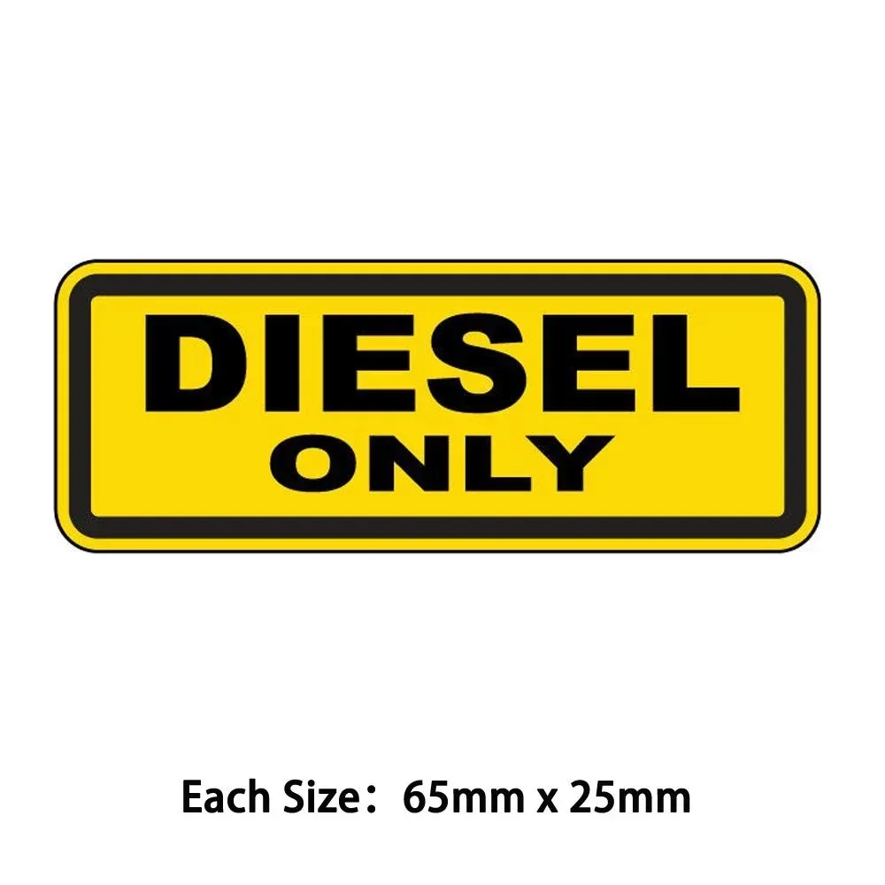 Pack of 4 65mm x 25mm Diesel Only Petrol Fuel Stickers Waterproof Vinyl Decals For Car Fuel Tank